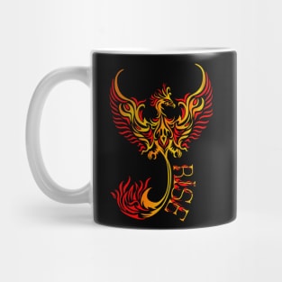 Rise up like a Phoenix from the ashes. Gold and Red Phoenix in a Tribal / Tattoo Art style Mug